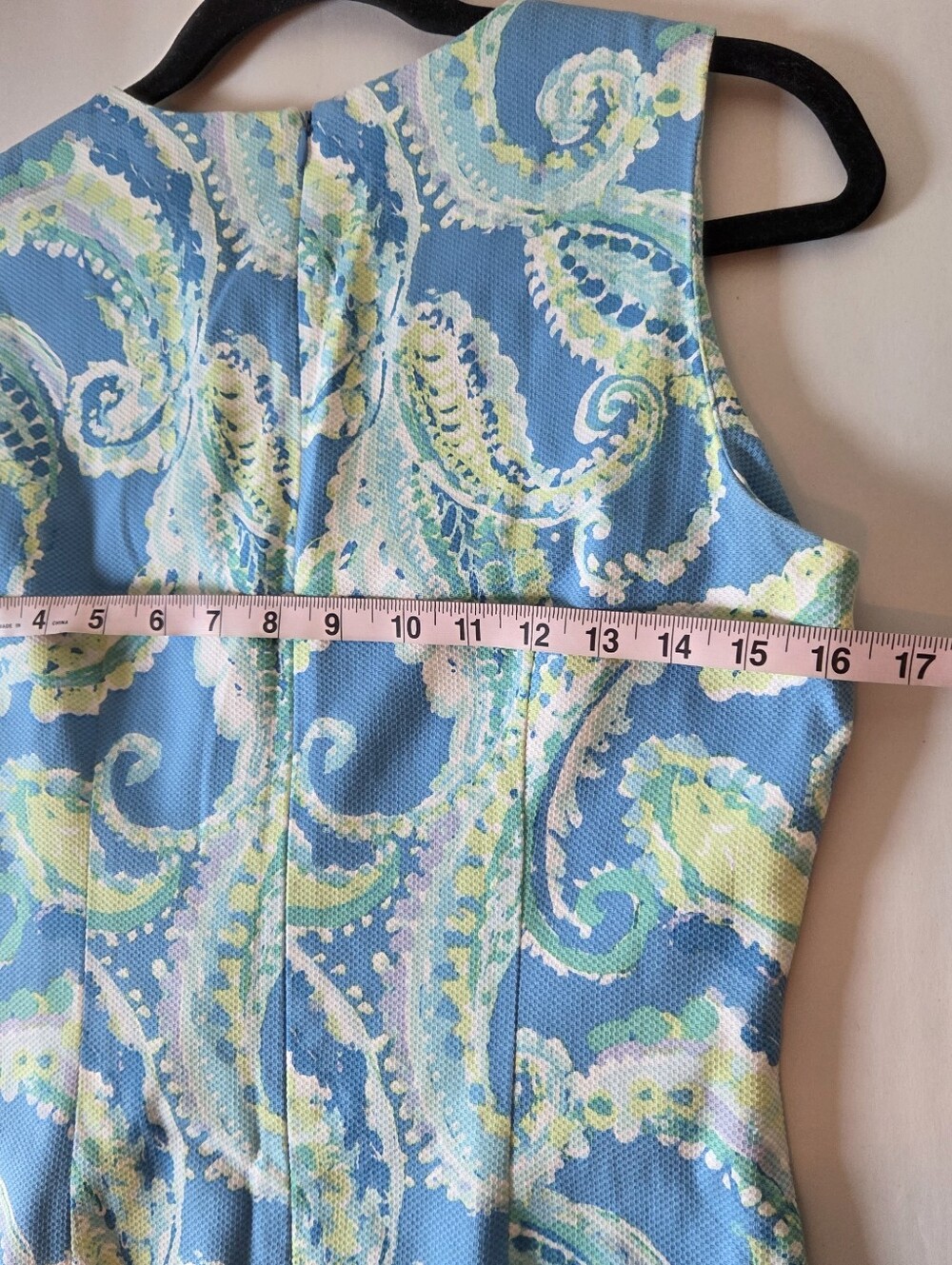 J. Mclaughlin Sleeveless Blue Paisley Print Shift Dress Size 4 - Picture 7 of 9